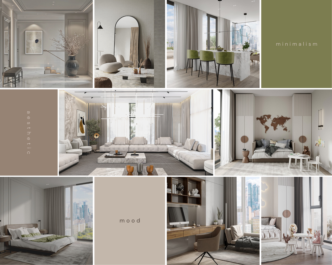 Luxurious and elegant color palette for interiors.