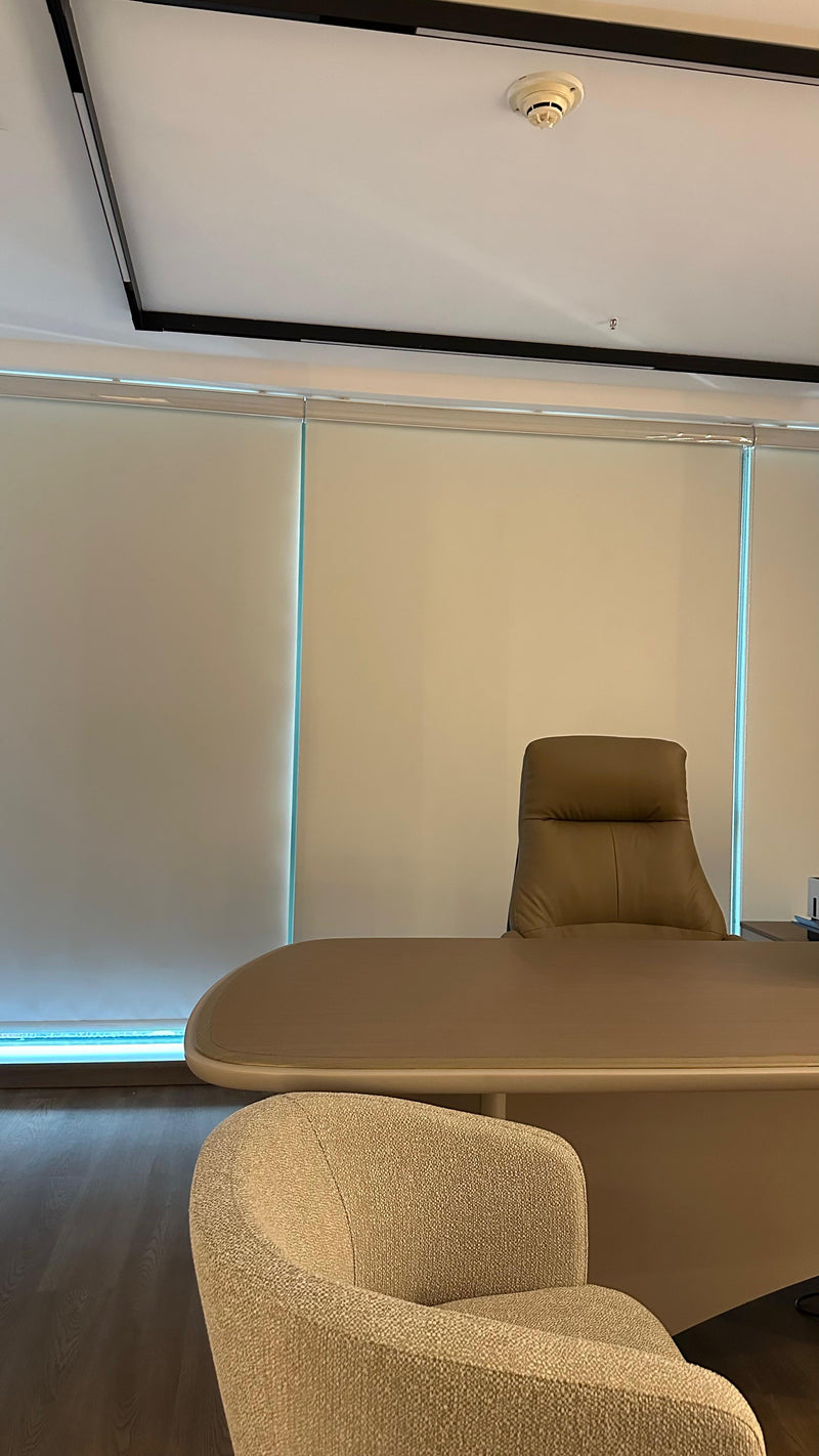 Modern office interior in Dubai with sleek furnishings.