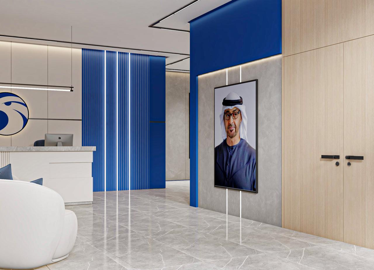 Stylish ADNOC office in Dubai with a sleek interior design.