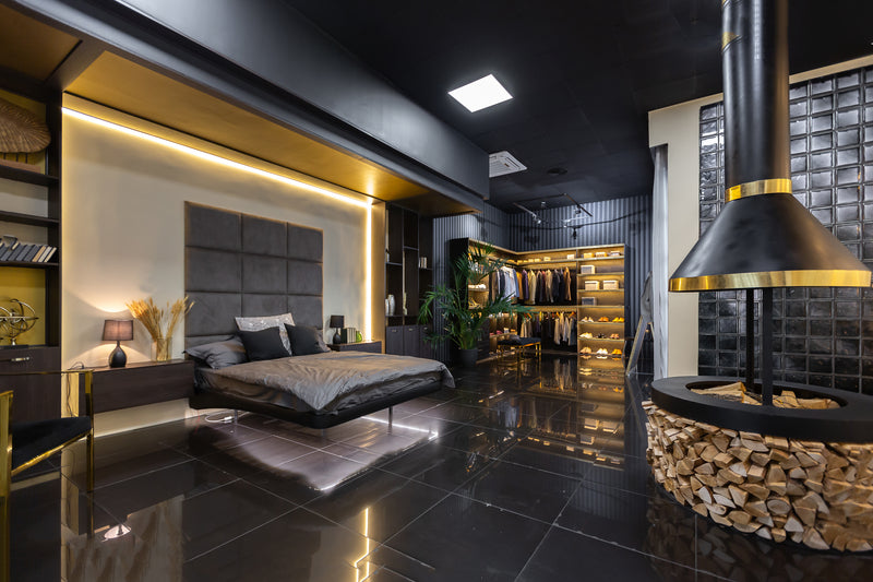 dark-modern-stylish-male-apartment-interior-with-lighting-decorative-walls-fireplace-dressing-area-huge-window